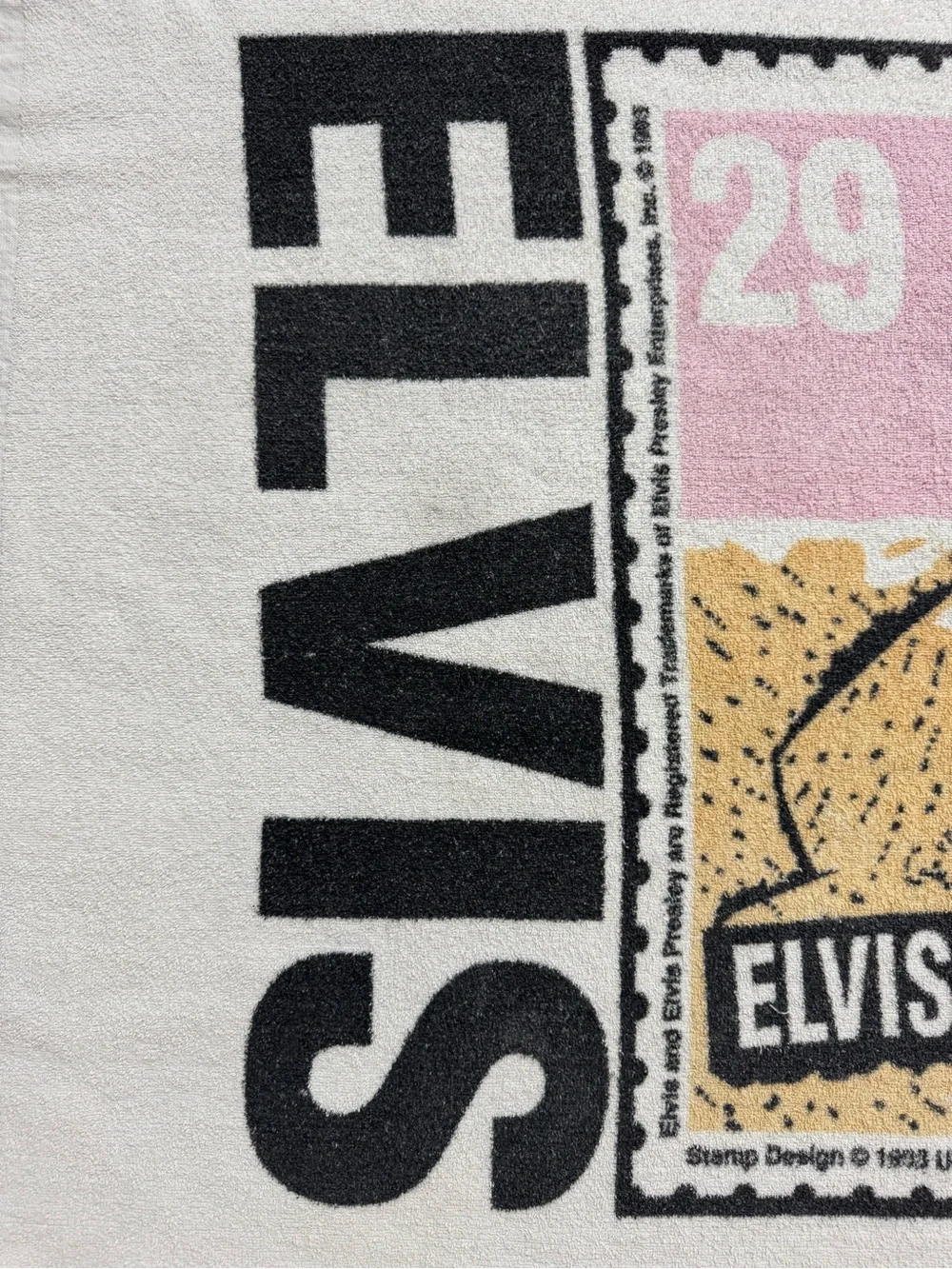 Vtg Elvis Presley Stamp Beach Towel